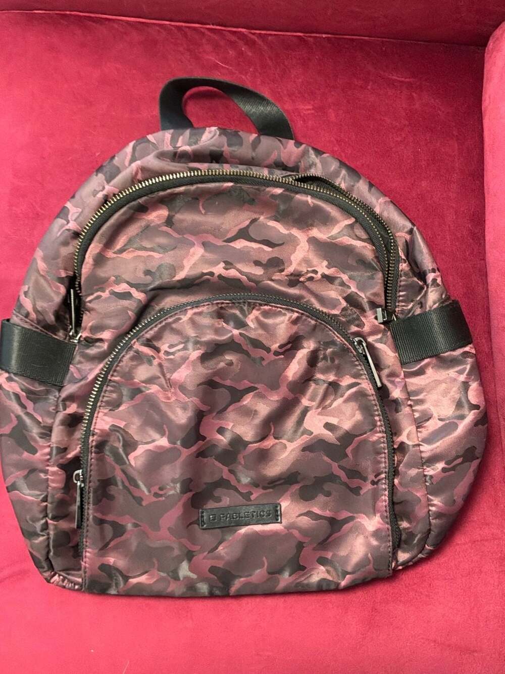 Fabletics The Downtown Burgundy Camo Nylon Backpack